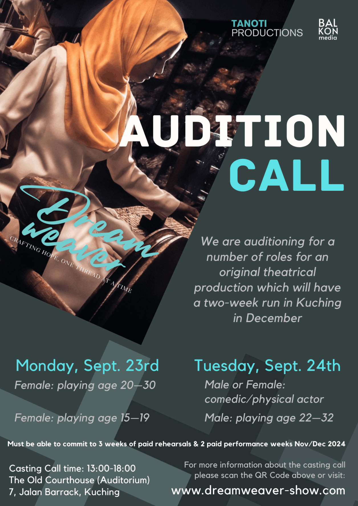 Dreamweaver Audition/Casting Call Poster